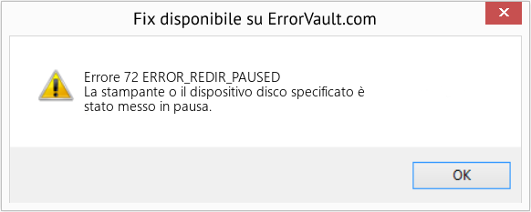 Fix ERROR_REDIR_PAUSED (Error Errore 72)
