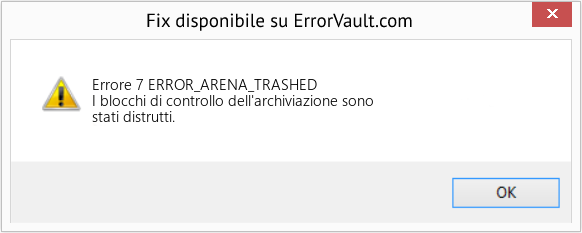 Fix ERROR_ARENA_TRASHED (Error Errore 7)