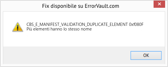 Fix 0xf080F (Error CBS_E_MANIFEST_VALIDATION_DUPLICATE_ELEMENT)