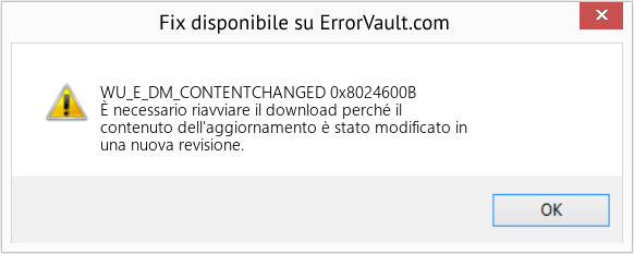 Fix 0x8024600B (Error WU_E_DM_CONTENTCHANGED)