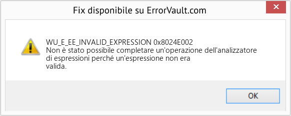 Fix 0x8024E002 (Error WU_E_EE_INVALID_EXPRESSION)