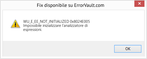 Fix 0x8024E005 (Error WU_E_EE_NOT_INITIALIZED)