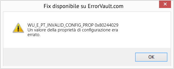Fix 0x80244029 (Error WU_E_PT_INVALID_CONFIG_PROP)