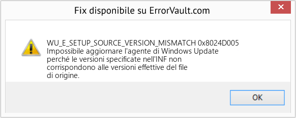 Fix 0x8024D005 (Error WU_E_SETUP_SOURCE_VERSION_MISMATCH)