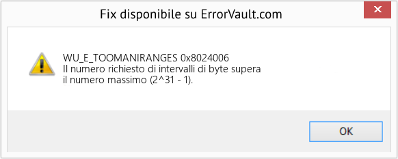Fix 0x8024006 (Error WU_E_TOOMANIRANGES)