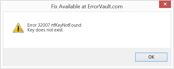 rtfKeyNotFound 수정(오류 오류 32007)