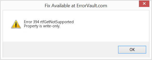 rtfGetNotSupported 수정(오류 오류 394)
