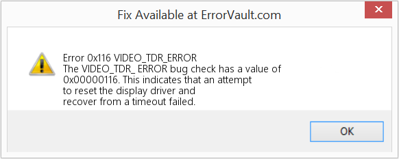 VIDEO_TDR_ERROR 수정(오류 오류 0x116)