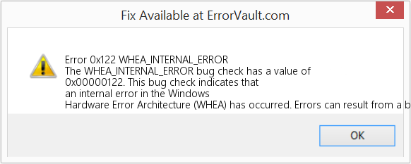 WHEA_INTERNAL_ERROR 수정(오류 오류 0x122)