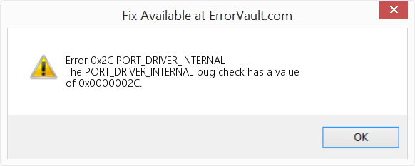 PORT_DRIVER_INTERNAL 수정(오류 오류 0x2C)