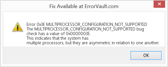 MULTIPROCESSOR_CONFIGURATION_NOT_SUPPORTED 수정(오류 오류 0x3E)