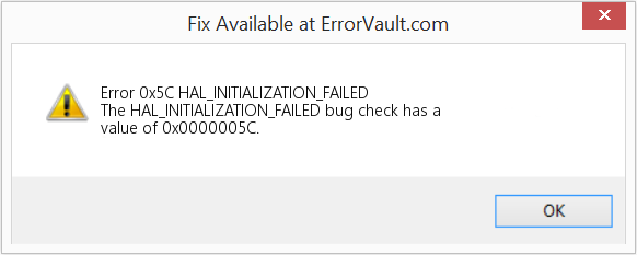 HAL_INITIALIZATION_FAILED 수정(오류 오류 0x5C)