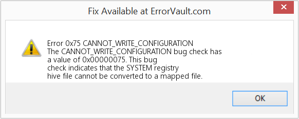 CANNOT_WRITE_CONFIGURATION 수정(오류 오류 0x75)