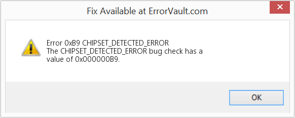 CHIPSET_DETECTED_ERROR 수정(오류 오류 0xB9)