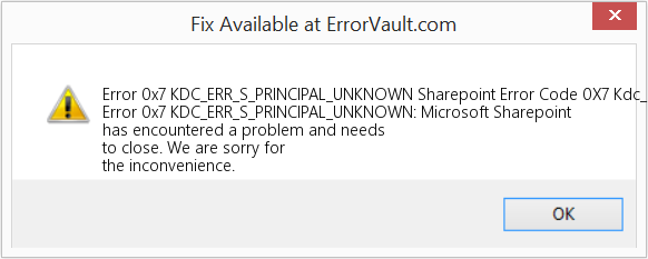 다운로드 오류 <?php echo $number; ?> (Sharepoint 오류 코드 0X7 Kdc_Err_S_Principal_Unknown) 복구 도구 Sharepoint 오류 코드 0X7 Kdc_Err_S_Principal_Unknown 수정(오류 오류 0x7 KDC_ERR_S_PRINCIPAL_UNKNOWN)