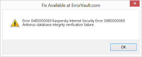 Kaspersky Internet Security 오류 0X80000069 수정(오류 오류 0x80000069)