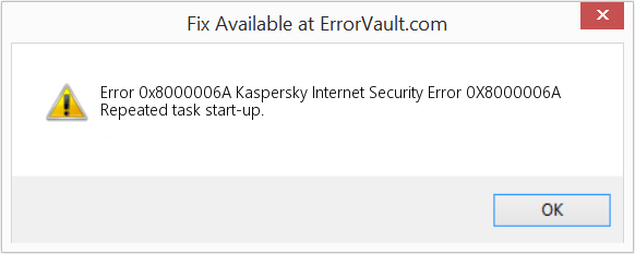 Kaspersky Internet Security 오류 0X8000006A 수정(오류 오류 0x8000006A)