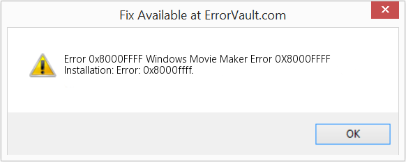 Windows 무비 메이커 오류 0X8000FFFF 수정(오류 오류 0x8000FFFF)