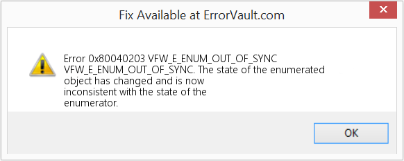 VFW_E_ENUM_OUT_OF_SYNC 수정(오류 오류 0x80040203)
