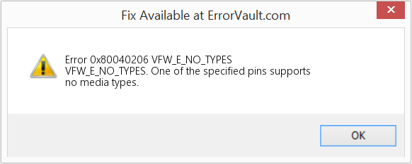 VFW_E_NO_TYPES 수정(오류 오류 0x80040206)
