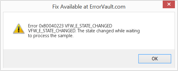 VFW_E_STATE_CHANGED 수정(오류 오류 0x80040223)