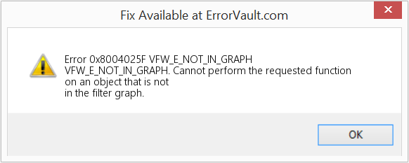 VFW_E_NOT_IN_GRAPH 수정(오류 오류 0x8004025F)