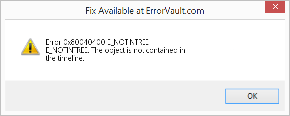 E_NOTINTREE 수정(오류 오류 0x80040400)