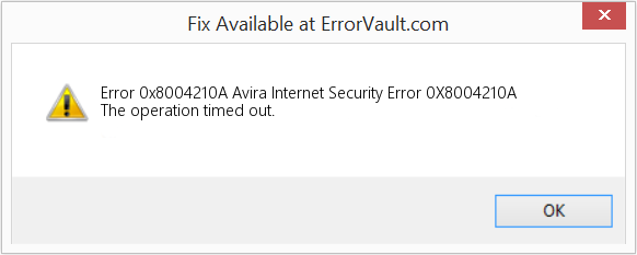 Avira 인터넷 보안 오류 0X8004210A 수정(오류 오류 0x8004210A)