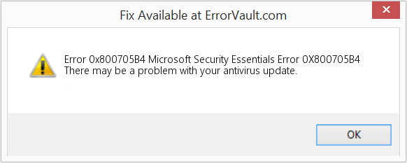 Microsoft 보안 필수 오류 0X800705B4 수정(오류 오류 0x800705B4)