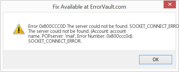서버를 찾을 수 없습니다. SOCKET_CONNECT_ERROR 수정(오류 오류 0x800CCC0D)
