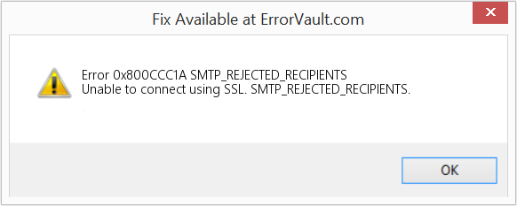 SMTP_REJECTED_RECIPIENTS 수정(오류 오류 0x800CCC1A)