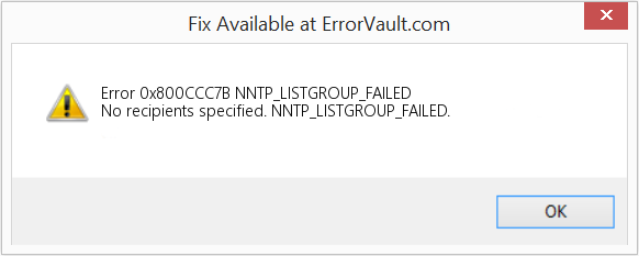 NNTP_LISTGROUP_FAILED 수정(오류 오류 0x800CCC7B)