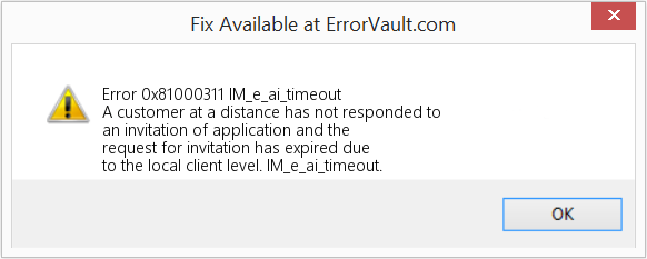 IM_e_ai_timeout 수정(오류 오류 0x81000311)