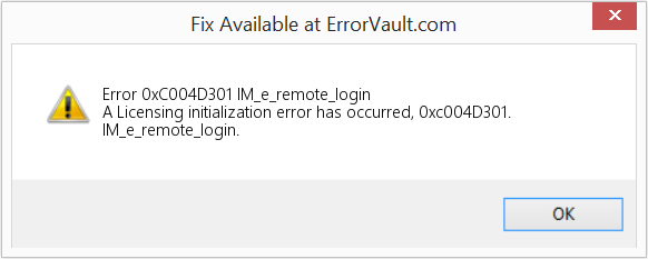 다운로드 오류 <?php echo $number; ?> (IM_e_remote_login) 복구 도구 IM_e_remote_login 수정(오류 오류 0xC004D301)