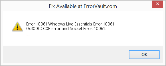 Windows Live Essentials 오류 10061 수정(오류 오류 10061)