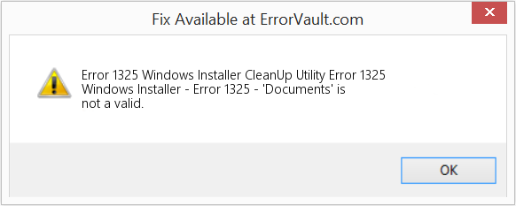 Windows Installer 정리 유틸리티 오류 1325 수정(오류 오류 1325)