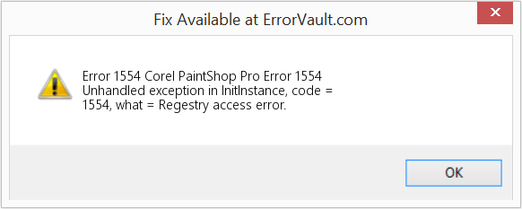 Corel PaintShop Pro 오류 1554 수정(오류 오류 1554)