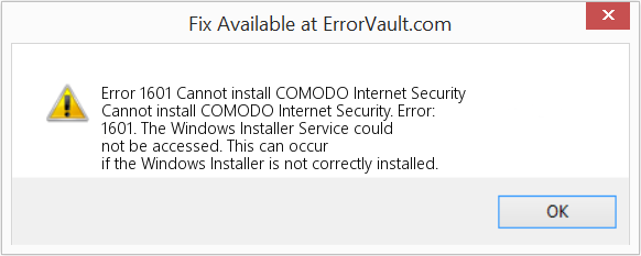 COMODO 인터넷 시큐리티를 설치할 수 없습니다 수정(오류 오류 1601)