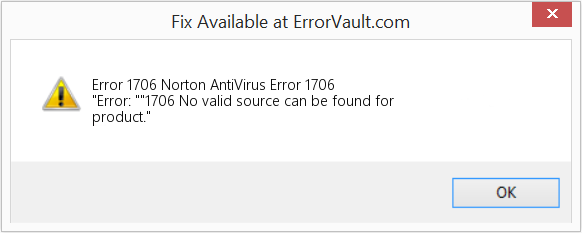 Norton AntiVirus 오류 1706 수정(오류 오류 1706)