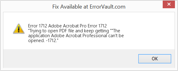 Adobe Acrobat Pro 오류 1712 수정(오류 오류 1712)