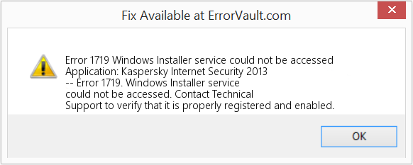 Windows Installer 서비스에 액세스할 수 없습니다. 수정(오류 오류 1719)
