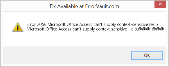 Microsoft Office Access는 상황에 맞는 도움말을 제공할 수 없습니다. 수정(오류 오류 2056)