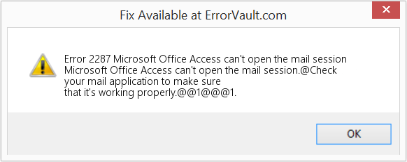 다운로드 오류 <?php echo $number; ?> (Microsoft Office Access에서 메일 세션을 열 수 없습니다.) 복구 도구 Microsoft Office Access에서 메일 세션을 열 수 없습니다. 수정(오류 오류 2287)