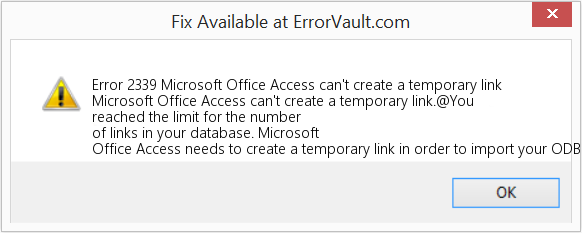 Microsoft Office Access에서 임시 링크를 만들 수 없습니다. 수정(오류 오류 2339)