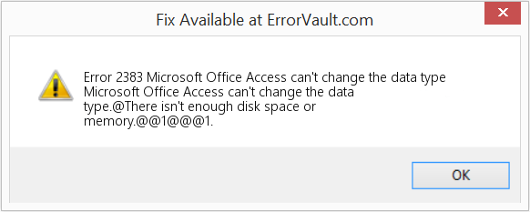 Microsoft Office Access에서 데이터 형식을 변경할 수 없습니다. 수정(오류 오류 2383)