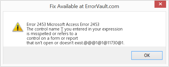 Microsoft 액세스 오류 2453 수정(오류 오류 2453)