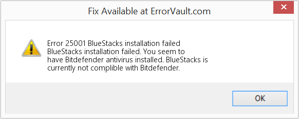 BlueStacks 설치 실패 수정(오류 오류 25001)