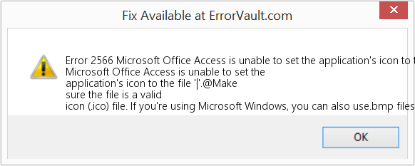 Microsoft Office Access에서 응용 프로그램 아이콘을 '|' 파일로 설정할 수 없습니다. 수정(오류 오류 2566)