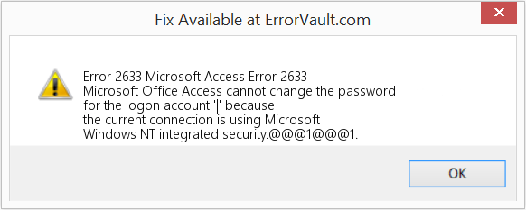 Microsoft 액세스 오류 2633 수정(오류 오류 2633)