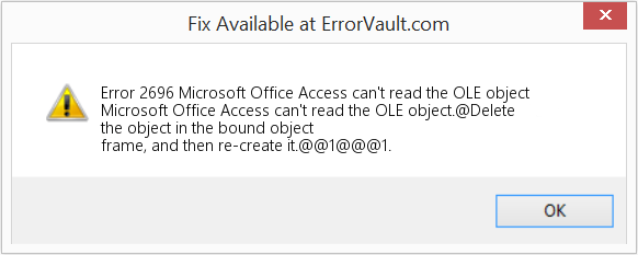 Microsoft Office Access에서 OLE 개체를 읽을 수 없습니다. 수정(오류 오류 2696)